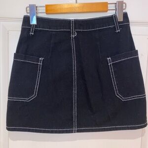 Black and white mini skirt